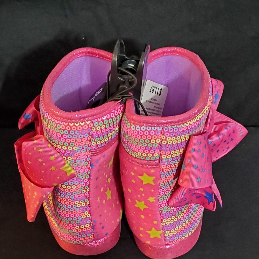 NWT! Jojo Siwa Baby/Toddler Girl's RAINBOW Bootie Slippers - Picture 3 of 5
